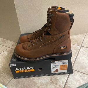 Ariat Work Longview Shock Shield 8" H2O Boots Mens 12 EE Wide Brown 10053818 NEW